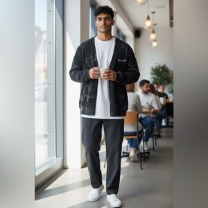 Men's CLOAK Black Button Down Cardigan